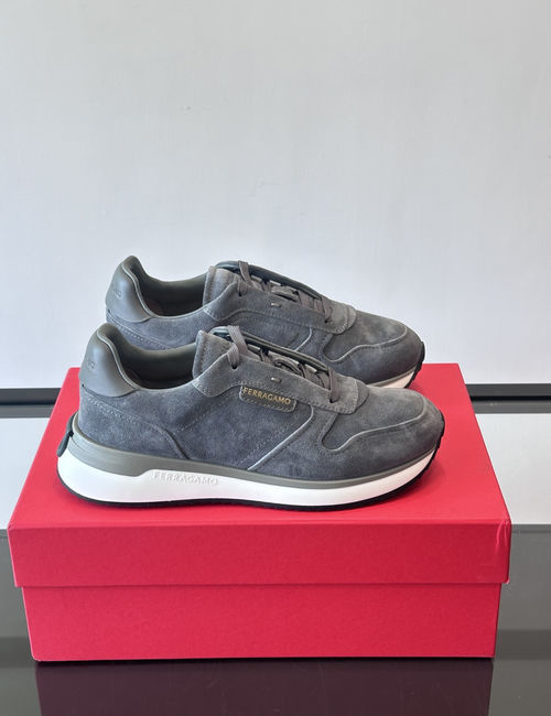Ferragamo Calfskin Casual Sneakers With Thick Sole