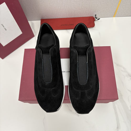 John Lobb Pace Suede Slip On Casual Sneakers