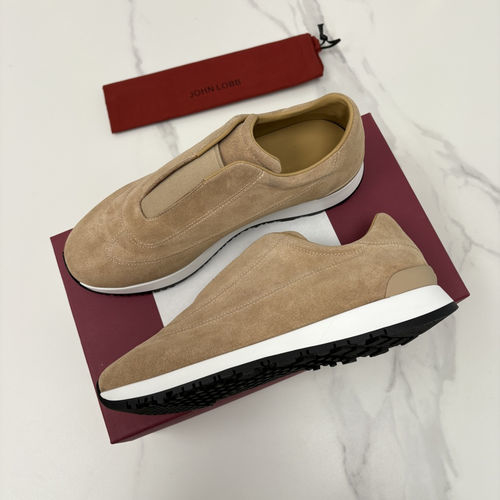 John Lobb Pace Suede Slip On Casual Sneakers