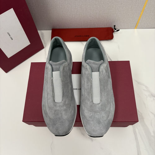 John Lobb Pace Suede Slip On Casual Sneakers