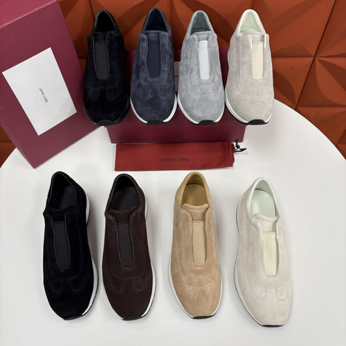 John Lobb Pace Suede Slip On Casual Sneakers