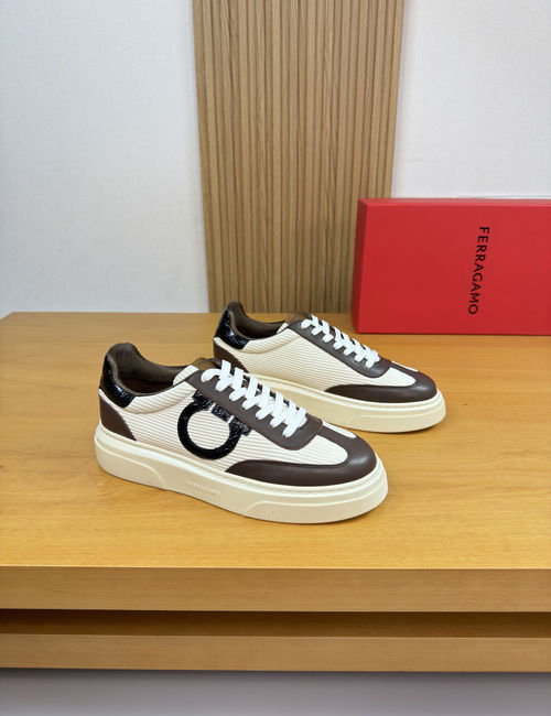 Ferragamo Nappa Leather Sneakers With Logo Details