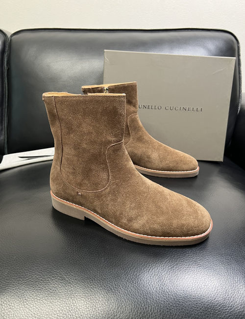 Brunello Cucinelli BC High-top Boots In Stitched Leather