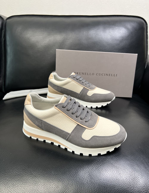 Brunello Cucinelli BC Premium Leather Casual Shoes Comfortable Sole