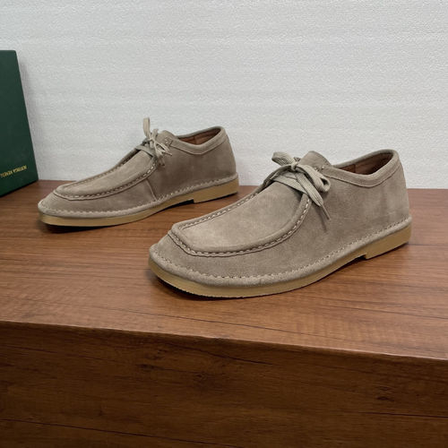 Bottega Veneta BV Daddy Lace-up Shoes Suede Upper Grey