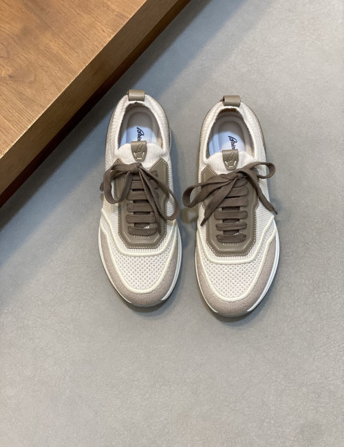 Brionia Knit Sneakers Cashmere Wool EVA Sole Leather Trim