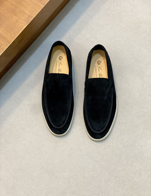 Loro Piana LP Couple Suede Leather Slip-on Loafers