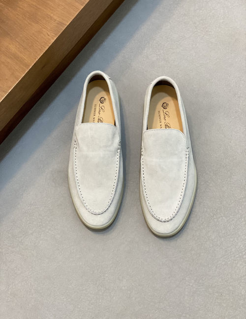 Loro Piana LP Couple Suede Leather Slip-on Loafers