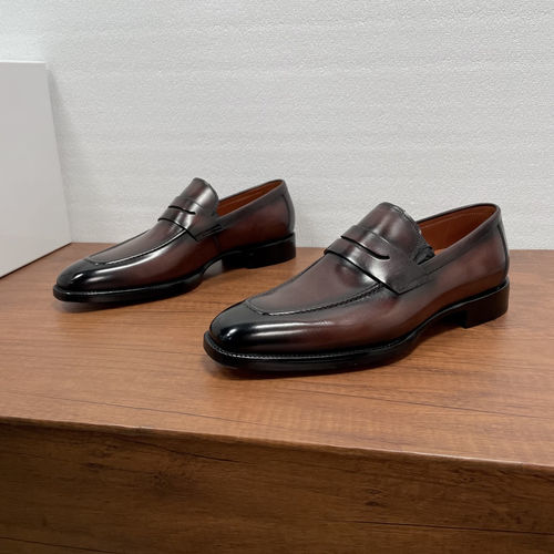 Berluti Brown Penny Loafer Business Casual Shoes