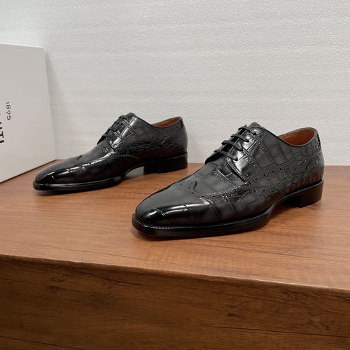 Berluti Patterned Black Formal Derby Shoes