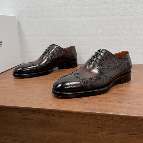 Berluti Embossed Brogue Leather Oxford Shoes