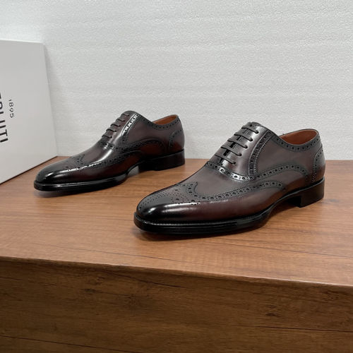 Berluti Brogue Brown Leather Oxford Shoes