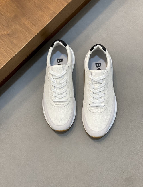 Hugo Boss Leather Slip-on Casual Sneakers With Fringes