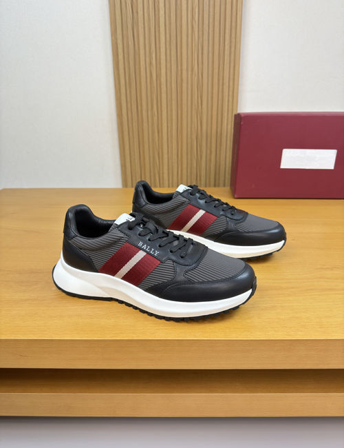 Bally Striped Leather Sneakers, Durable Sole, Exquisite Workmanship