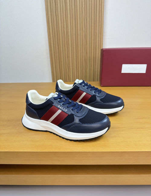 Bally Striped Leather Sneakers, Durable Sole, Exquisite Workmanship