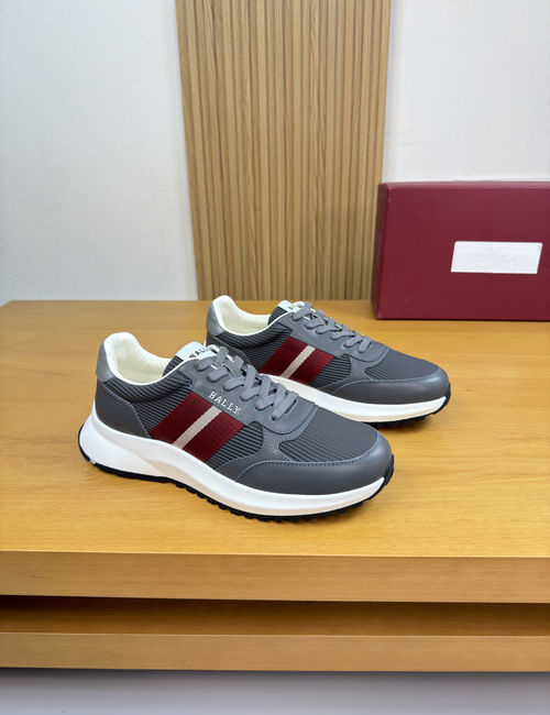 Bally Striped Leather Sneakers, Durable Sole, Exquisite Workmanship