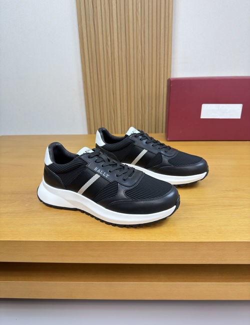 Bally Striped Leather Sneakers, Durable Sole, Exquisite Workmanship