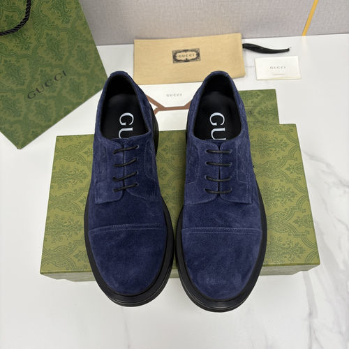 Gucci Embossed Leather Platform Derby Shoes
