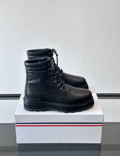 Moncler High-top Leather Boots With Durable Soles