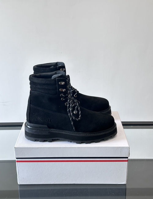 Moncler High-top Leather Boots With Durable Soles