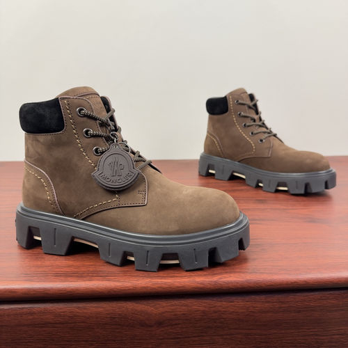 Moncler Peak City Leather Lace-up Boots