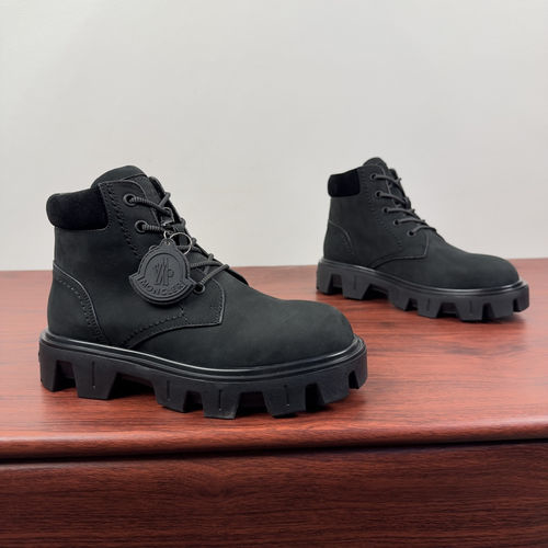 Moncler Peak City Leather Lace-up Boots