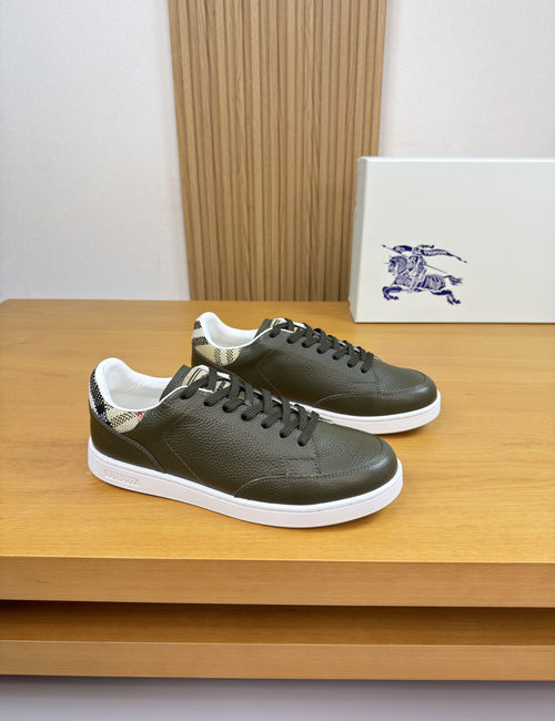 Burberry Premium Litchi Leather Casual Sneakers