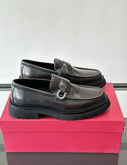 Ferragamo Formal Leather Shoes Non-slip Comfortable