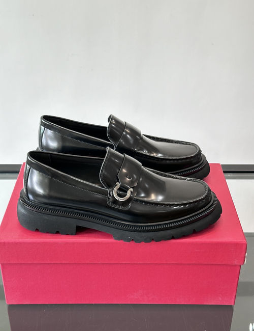 Ferragamo Formal Leather Shoes Non-slip Comfortable