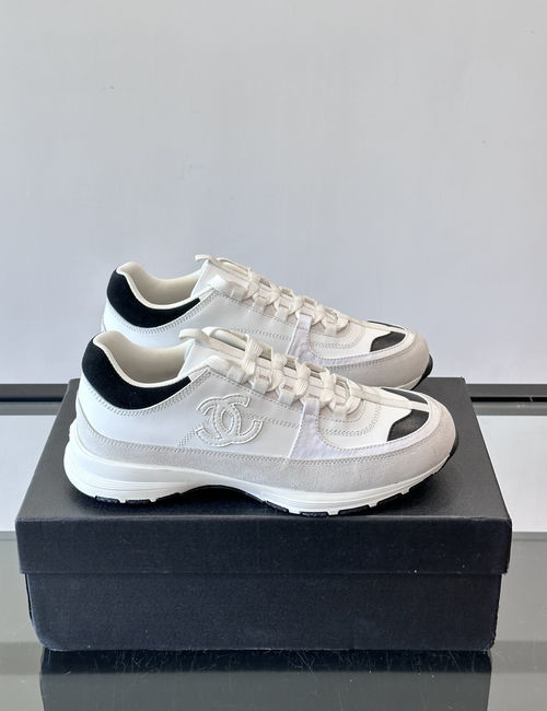 Chanel Suede Fabric Stitched Casual Sneakers