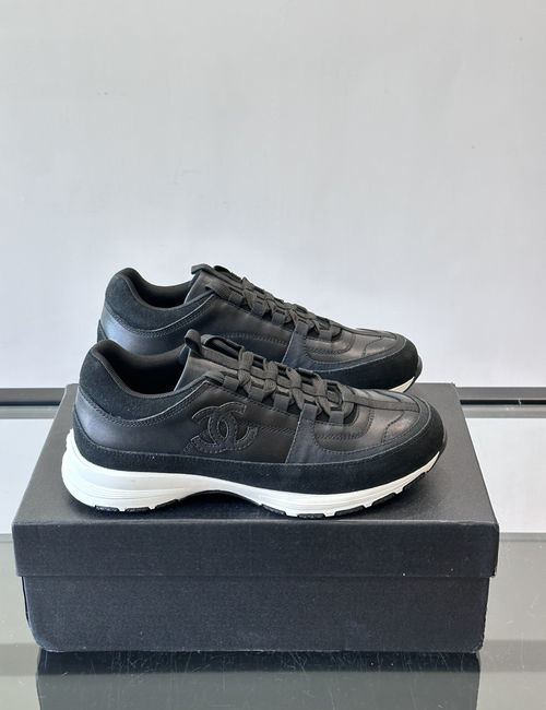 Chanel Suede Fabric Stitched Casual Sneakers