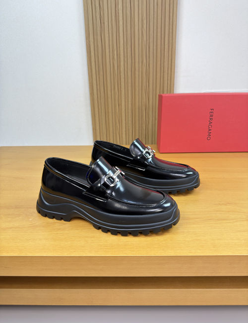 Ferragamo Patent Cowhide Dress Shoes