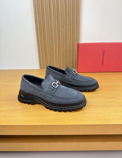 Ferragamo Suede Cowhide Dress Shoes