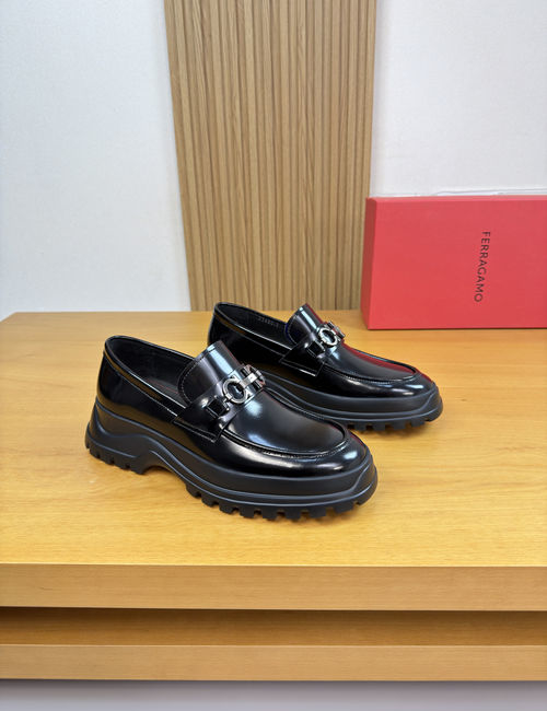 Ferragamo Patent Cowhide Dress Shoes