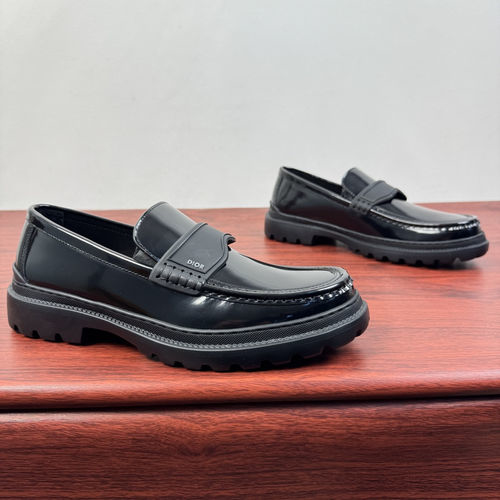 Christian Dior CD H600 Series Leather Loafers With Rubber Sole
