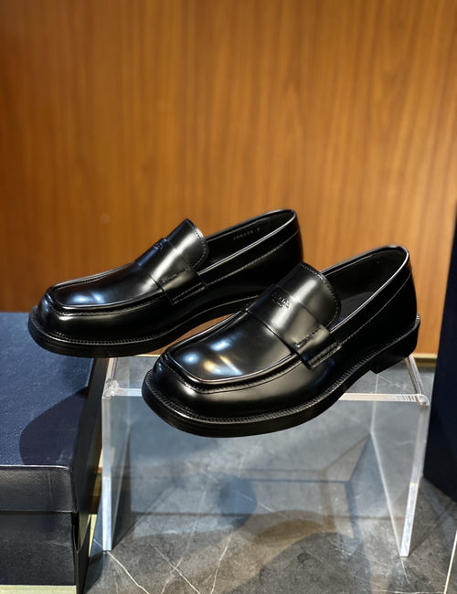 Prada Patent Leather Logo Loafers