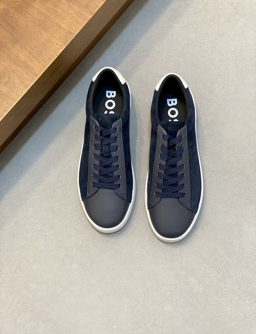 Hugo Boss Leather Slip-on Casual Sneakers With Fringes