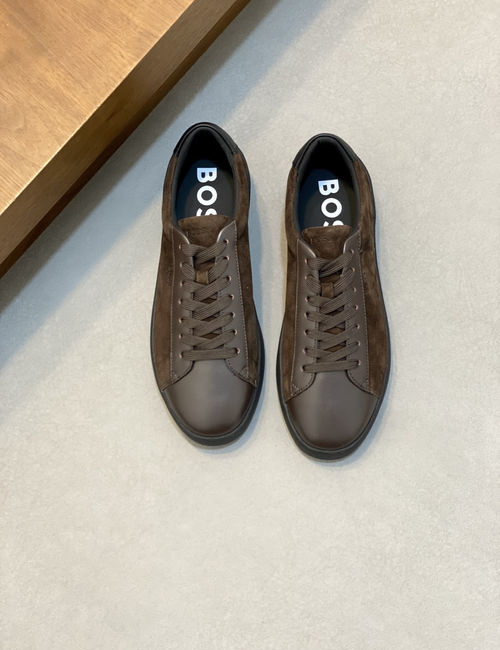 Hugo Boss Leather Slip-on Casual Sneakers With Fringes