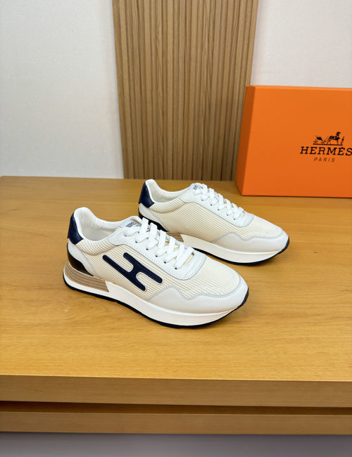 Hermes Premium Casual Leather Sneakers