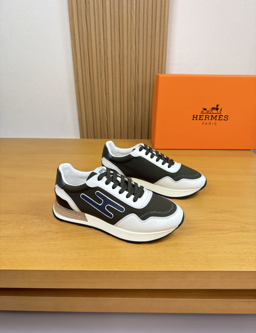 Hermes Premium Casual Leather Sneakers