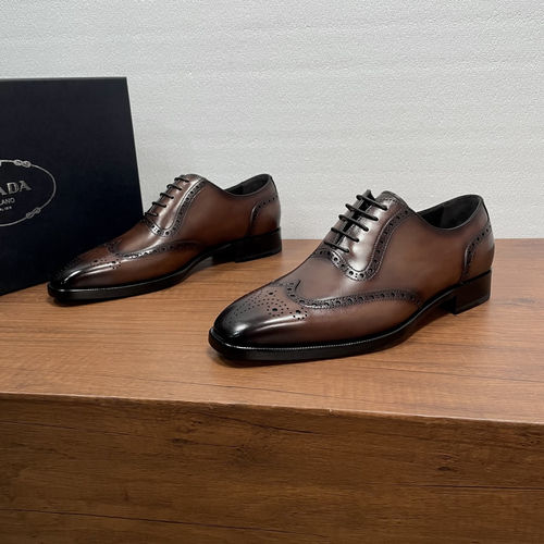 Prada Classic Brogue Oxfords Brown
