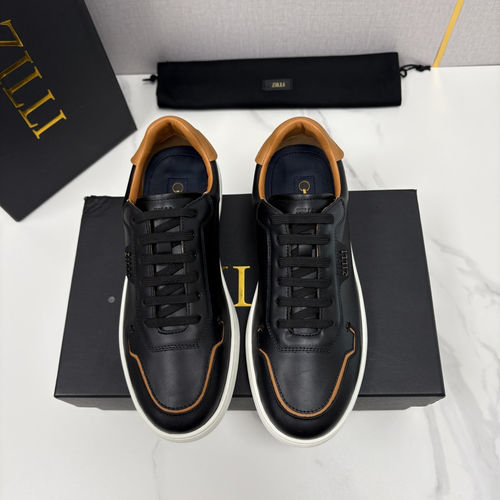 Zilli Color Block Leather Casual Shoes