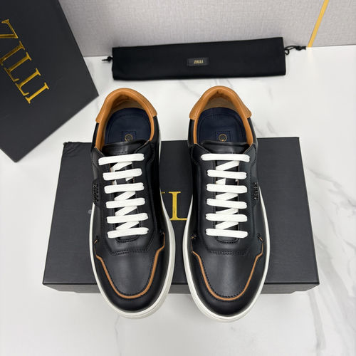 Zilli Color Block Leather Casual Shoes