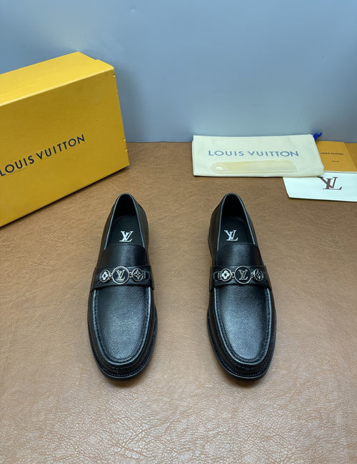 Louis Vuitton LV Major Damier Loafers Dual Tone Metal Buckle
