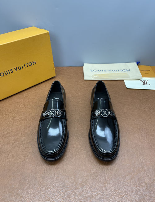 Louis Vuitton LV Major Damier Loafers Dual Tone Metal Buckle