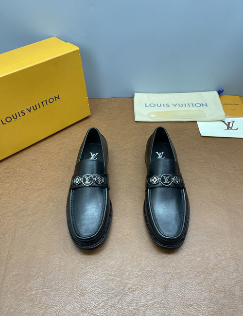 Louis Vuitton LV Major Damier Loafers Dual Tone Metal Buckle