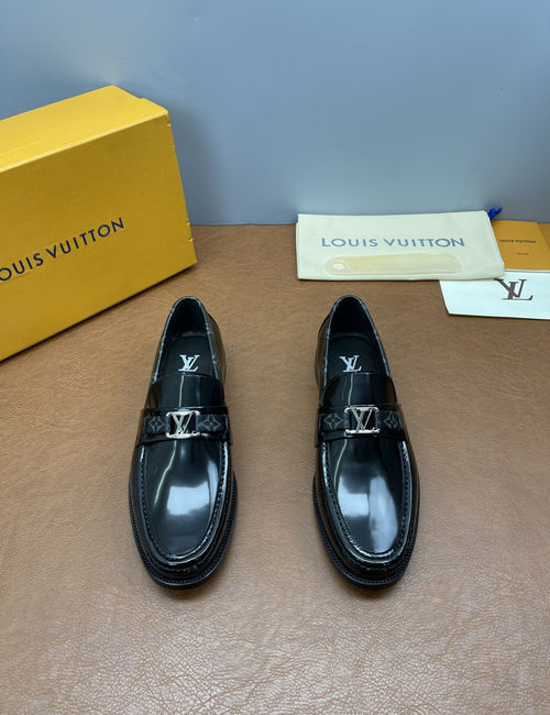 Louis Vuitton LV Major Damier Loafers Dual Tone Metal Buckle