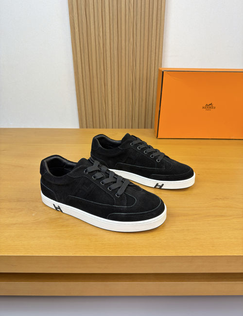 Hermes Suede Leather Casual Skate Shoes