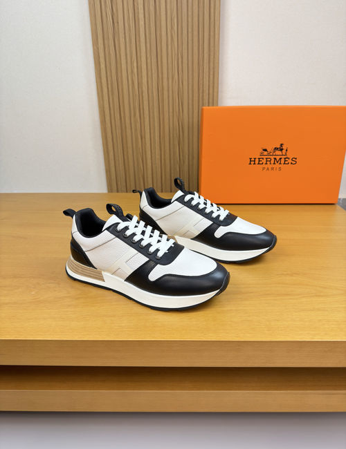 Hermes Genuine Leather Casual Sneakers