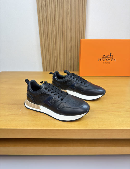Hermes Genuine Leather Casual Sneakers